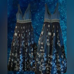 Black Label Peacock and Navy Blue Prom/Pageant Gown